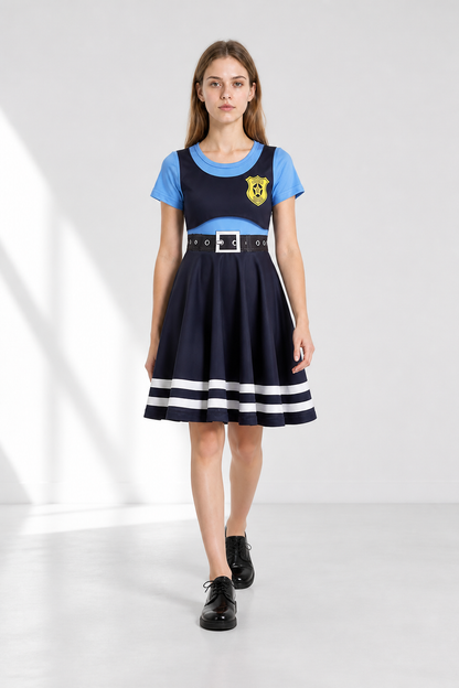 Judy Cosplay Dress with Emblem and Stripes Costume Dresses detail 2