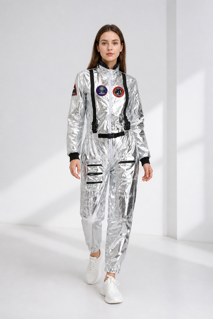 Astronaut Jumpsuit with Patches and Zipper product detail