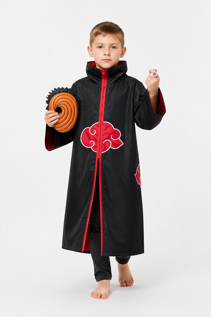 Akatsuki Costume with Cloak and Mask for Cosplay Costume Capes detail 2