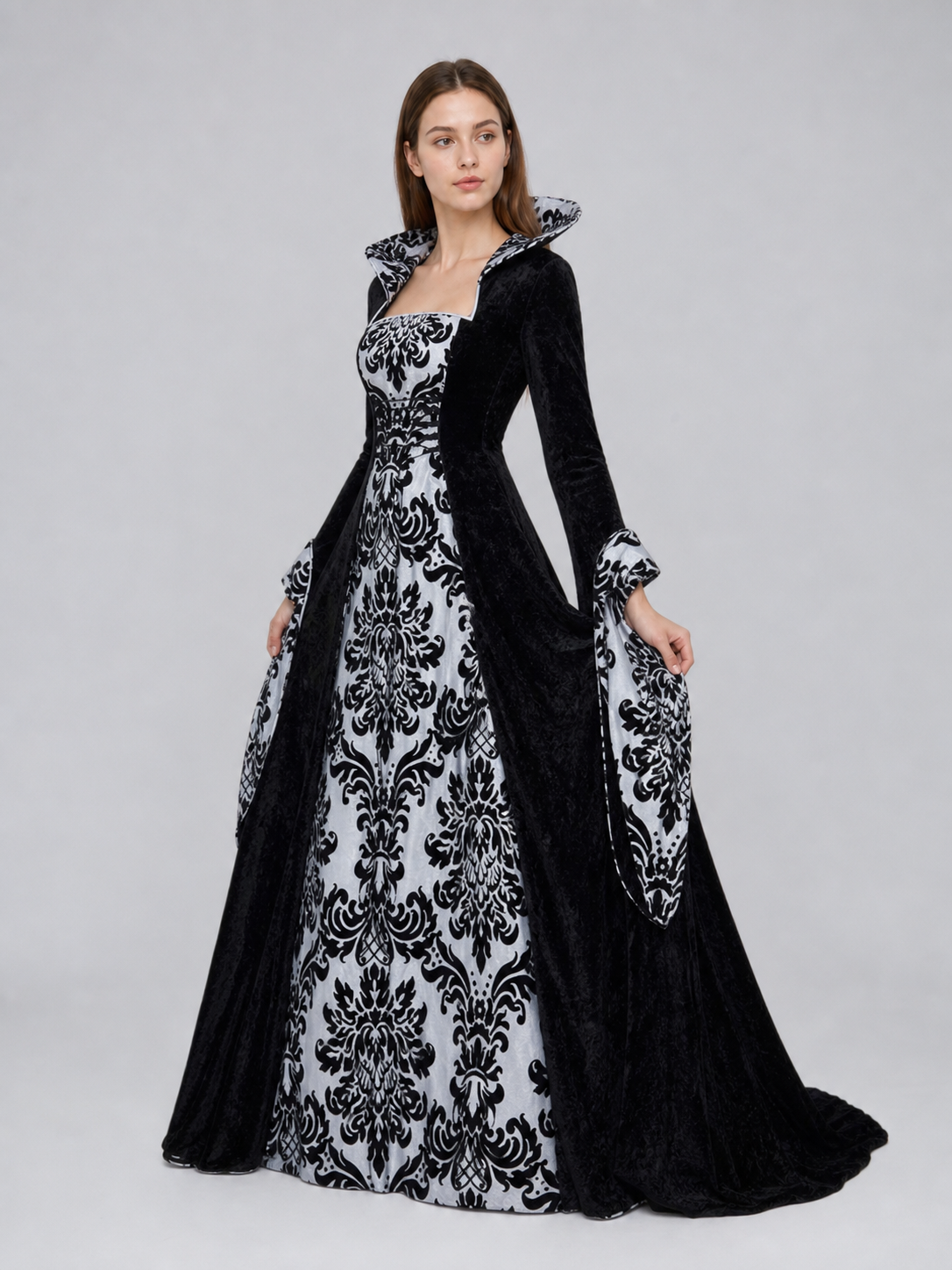 Gothic Victorian-Style Hooded Dress