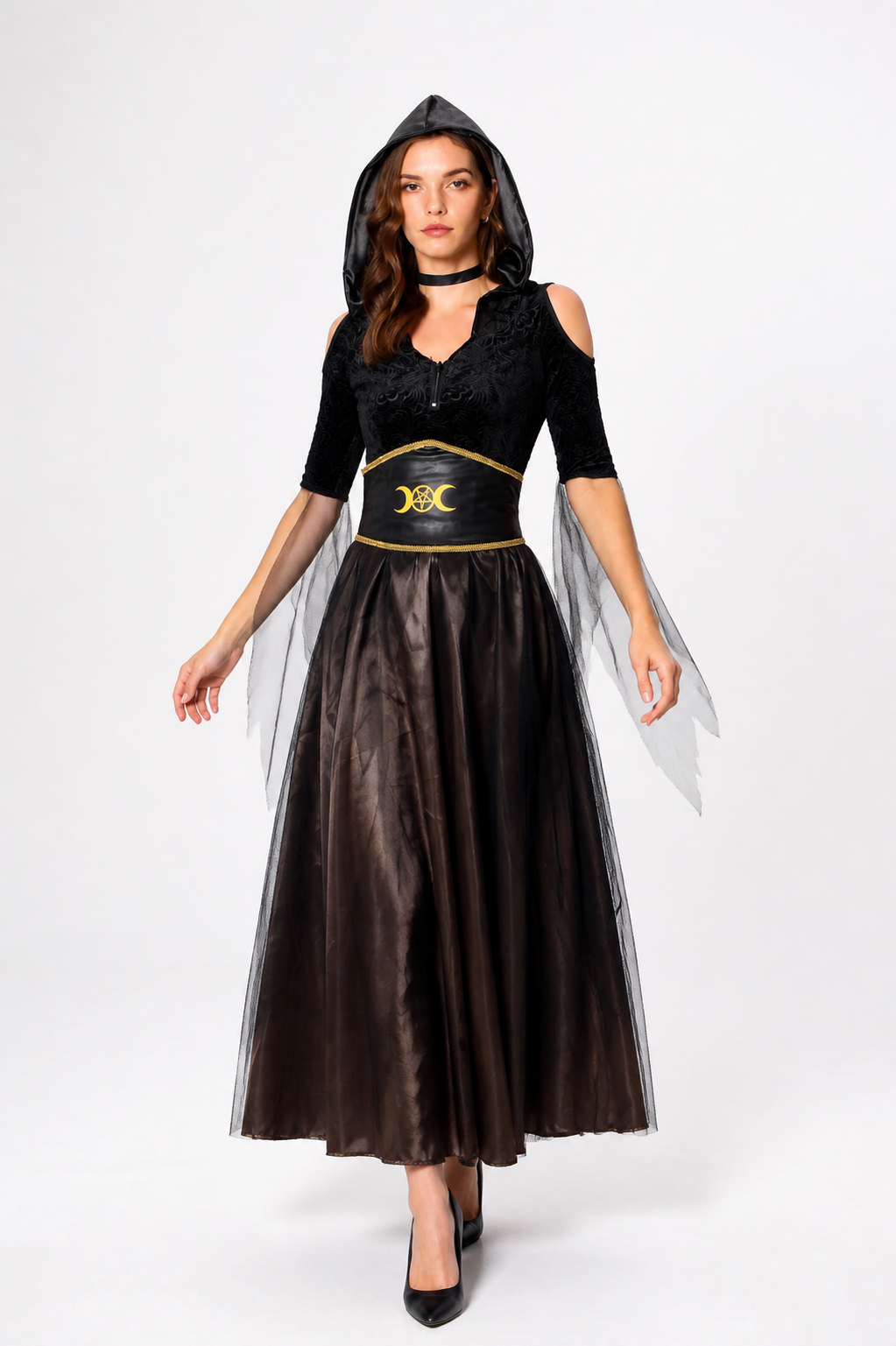 Hooded Cosplay Costume, Long Dress Costume Dresses detail 2