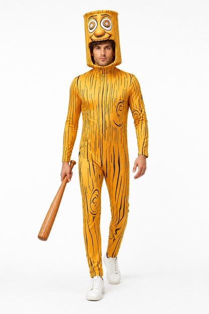 Wooden Character Carnival Costume Jumpsuit
