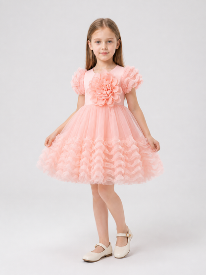 Puffy Princess Dress with Mesh and Puff Sleeves Costume Dresses detail 2