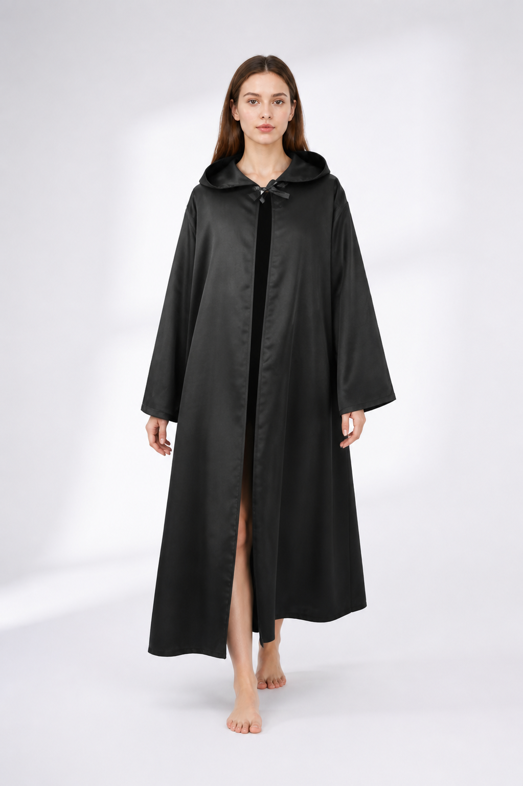 Hooded Cloak with Wide Sleeves
