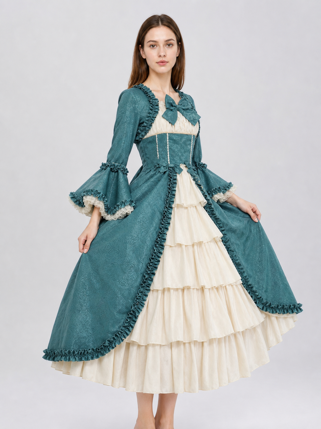 Gothic Victorian-Style Dress with Bow