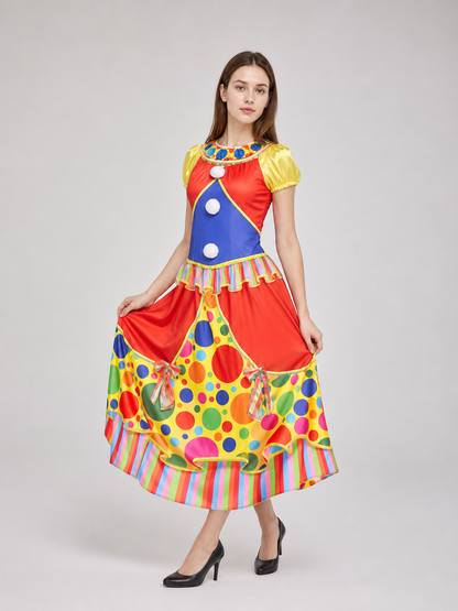 Clown Costume Dress for Parties and Stage Performances