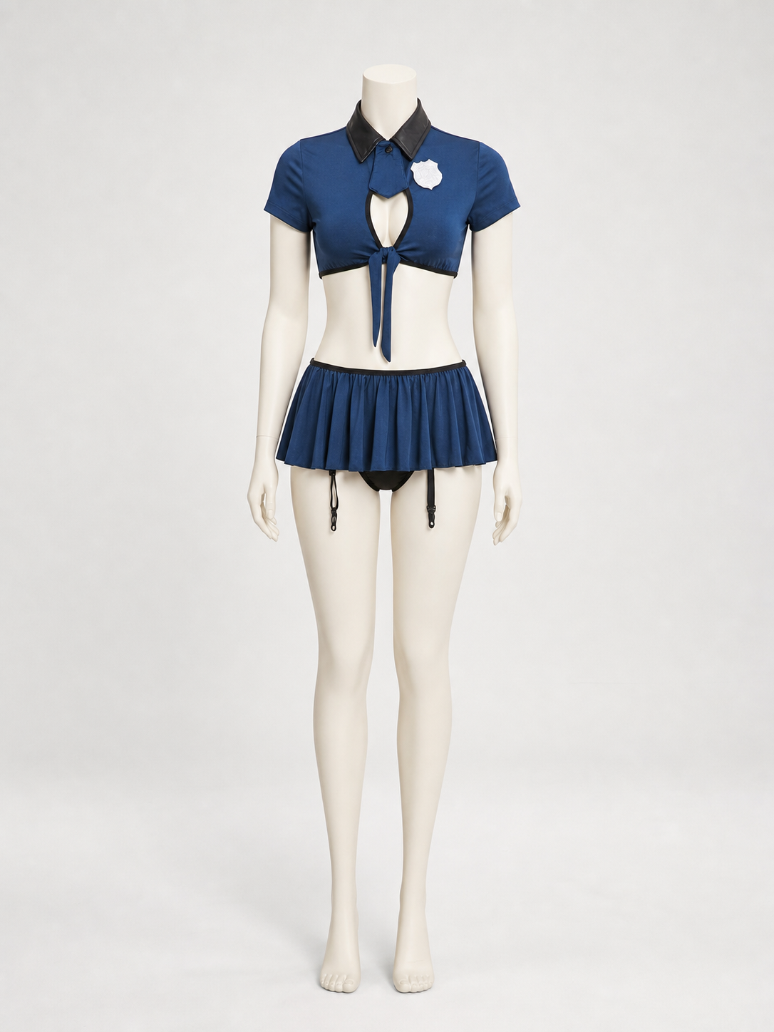 Police Costume with Cropped Top and Skirt