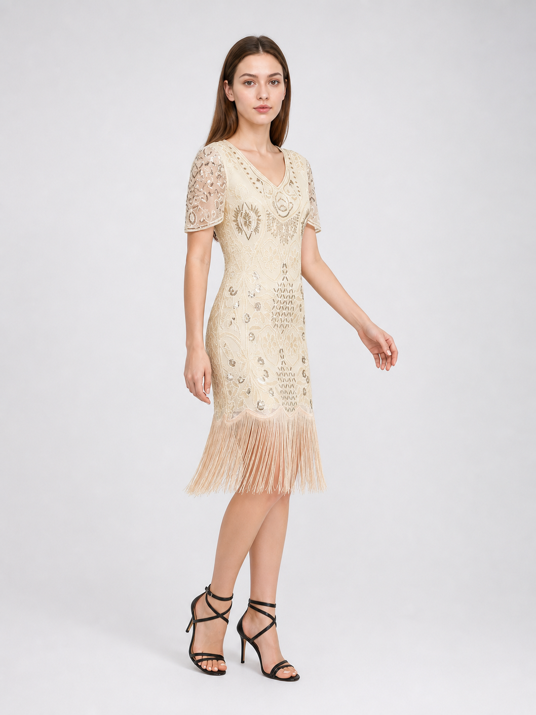 Retro Sequin and Fringe Dress