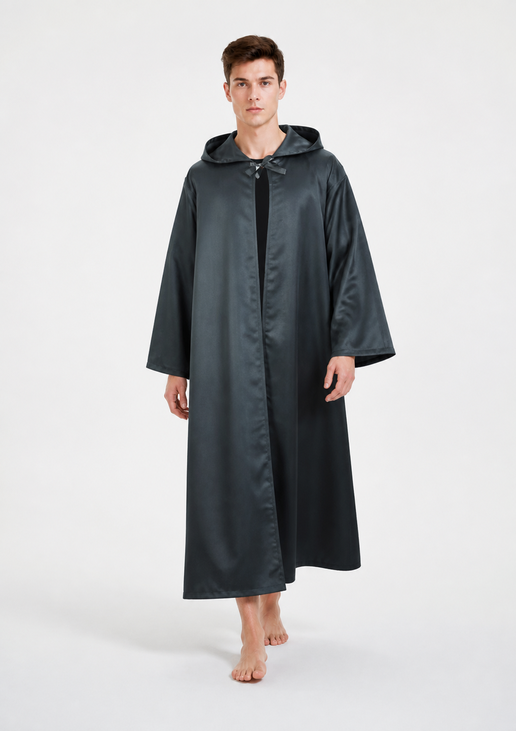 Long Loose-Fit Hooded Cape