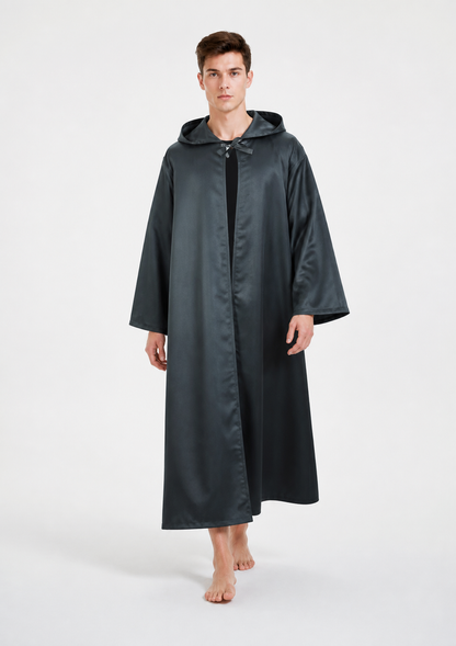 Long Loose-Fit Hooded Cape