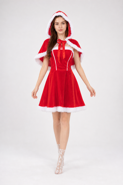 New Year's Hooded Costume with a Red Bow Costume Accessories detail 2