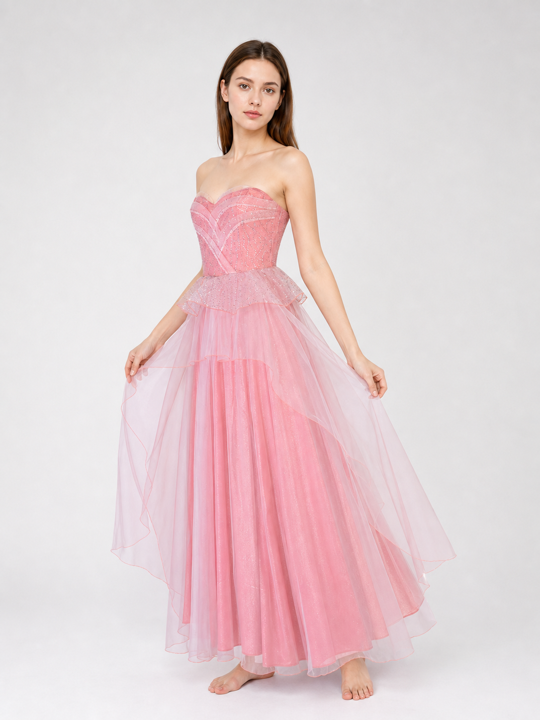 Glinda pink cosplay dress with a full skirt