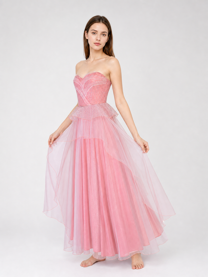 Glinda pink cosplay dress with a full skirt