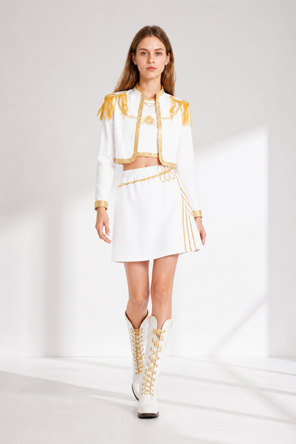Three-Piece Stage Costume with Skirt and Gold Trim Costumes detail 2