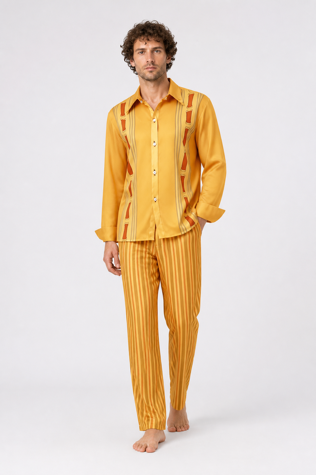 Camilo Bruno Yellow Striped Cosplay Costume Costumes detail