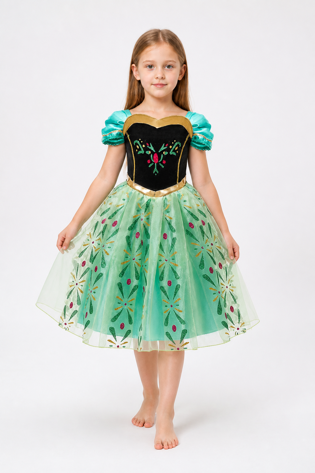 Princess Dress with Full Skirt and Puff Sleeves Costume Dresses detail 2