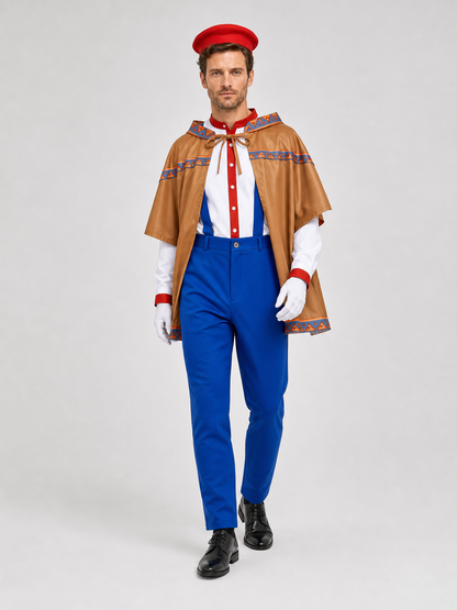 Mario Cosplay Costume with Cape, Hat, and Gloves Costume Capes detail 2