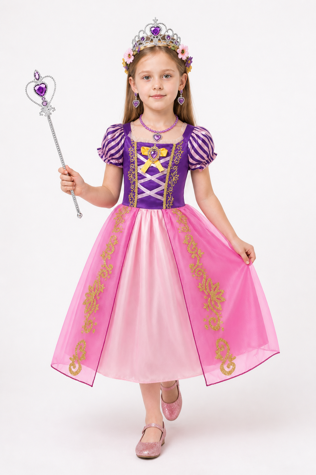 Rapunzel Dress with Accessories for Parties Costume Dresses detail 2