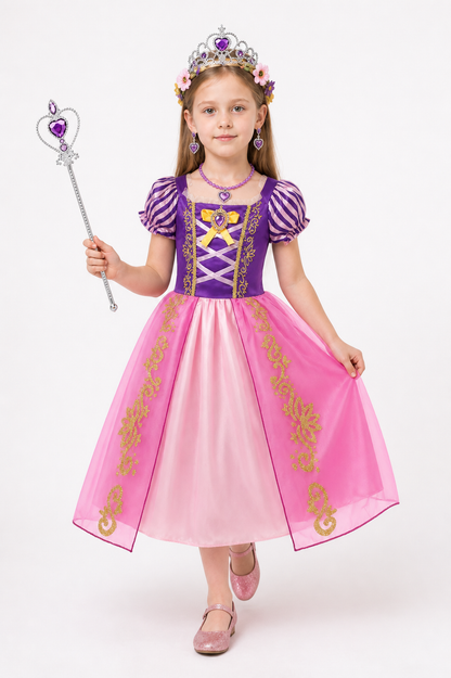 Rapunzel Dress with Accessories for Parties Costume Dresses detail 2