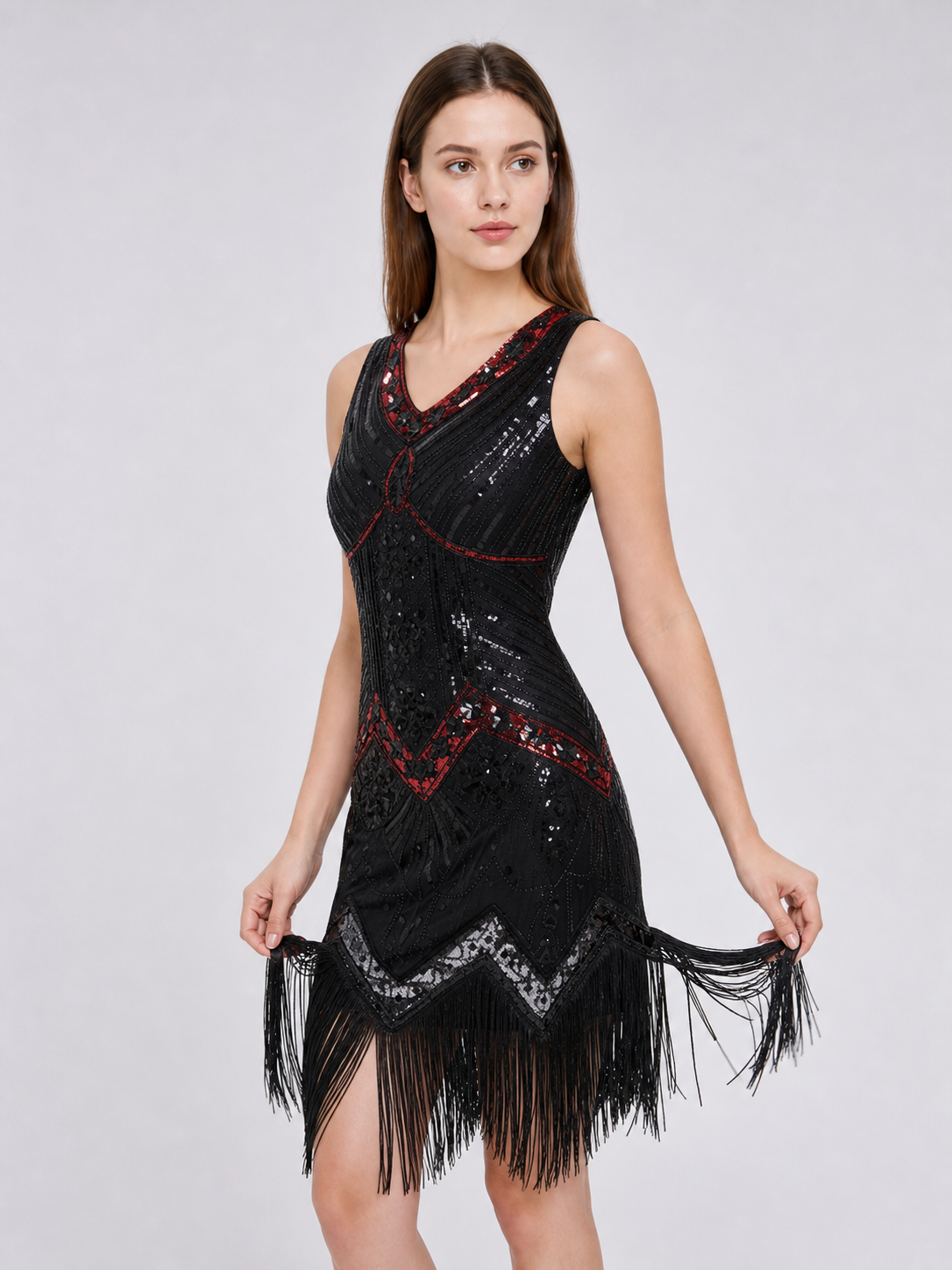 1920s Sequin and Fringe Flapper Dress