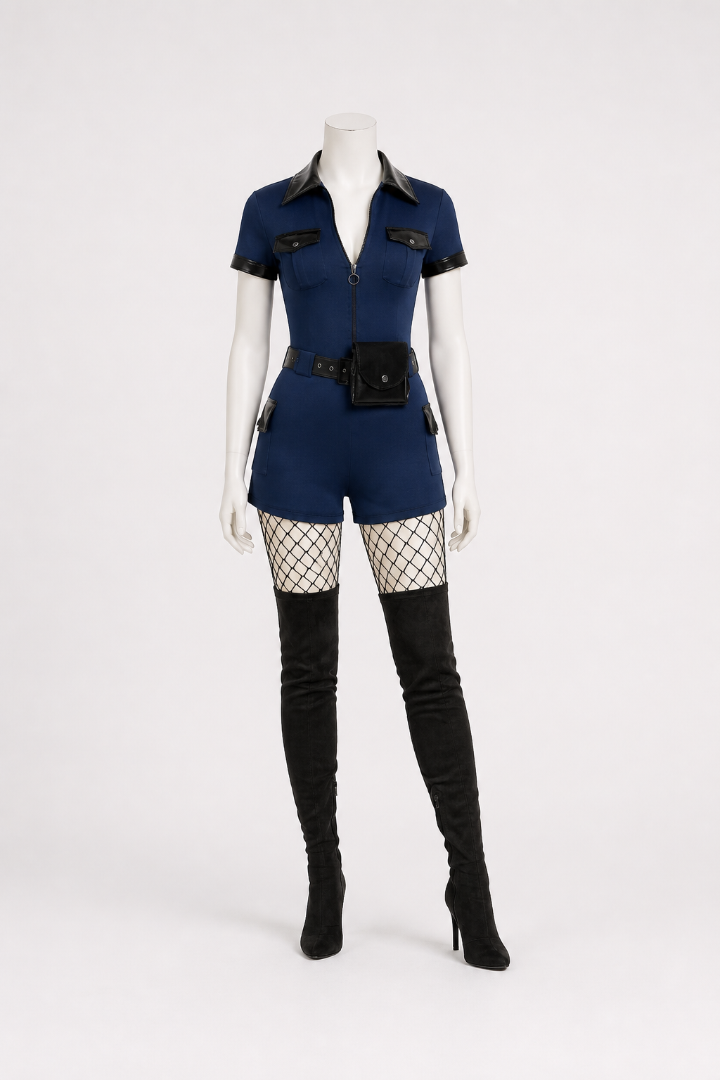 Police Costume, Short Jumpsuit with Belt Costumes detail 2