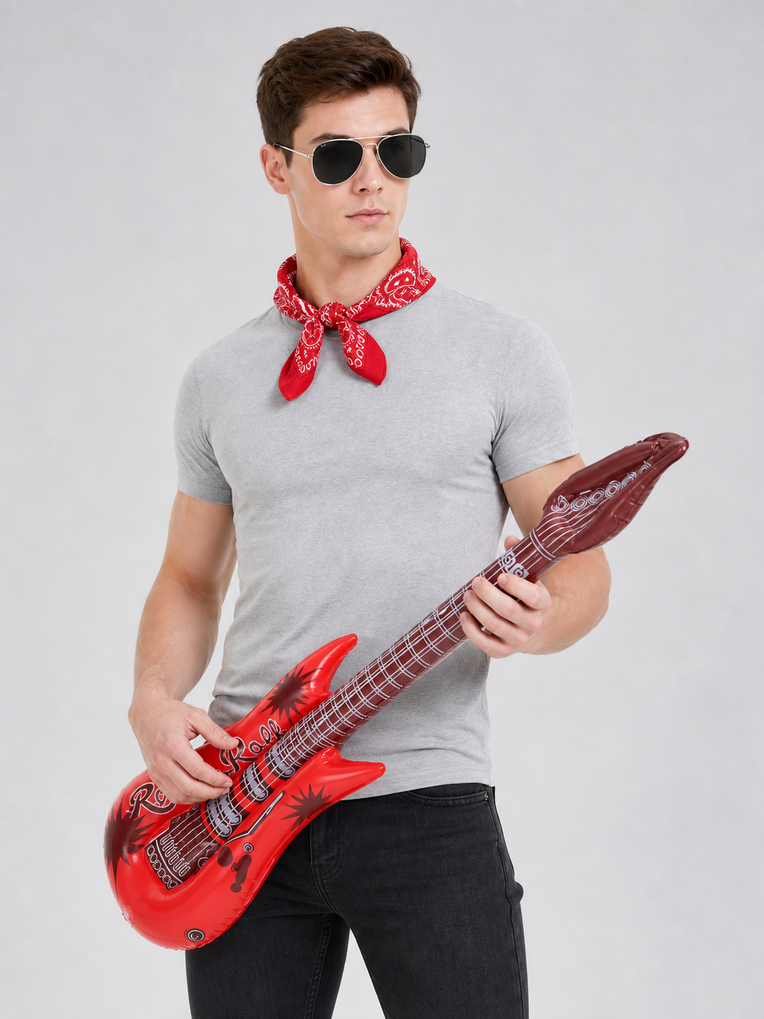 Rock Costume with Bandana, Glasses, and Accessories