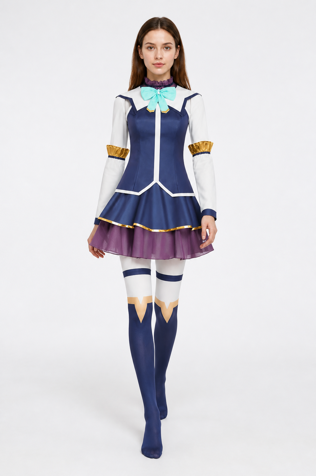 Cosplay Dress with Arm Warmers and Knee-High Socks Costume Dresses detail 2