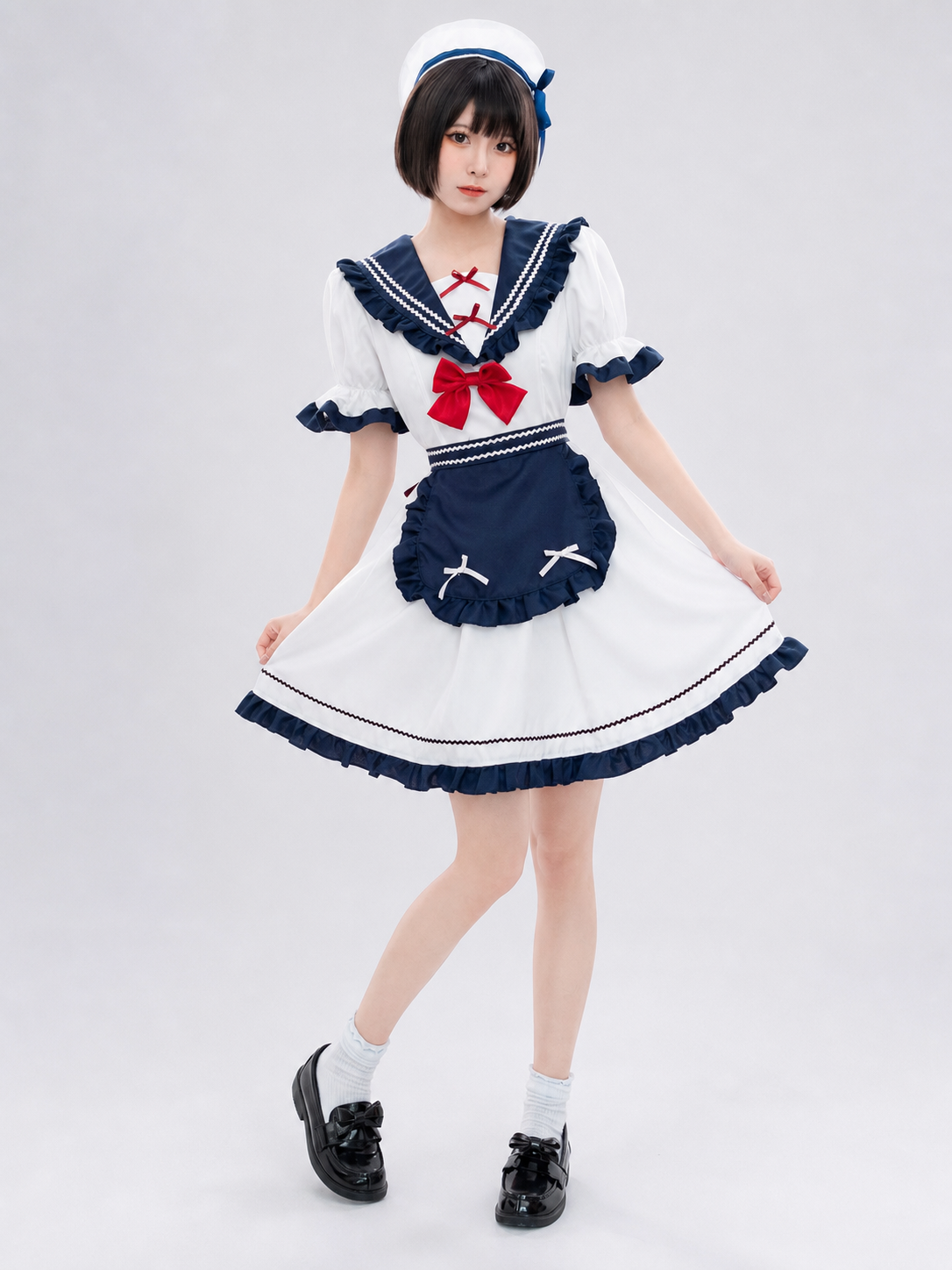 Maid-Style Cosplay Costume with Bow Costume Accessories detail 2