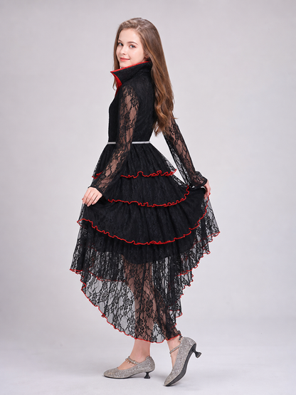 Gothic vampire costume dress with necklace