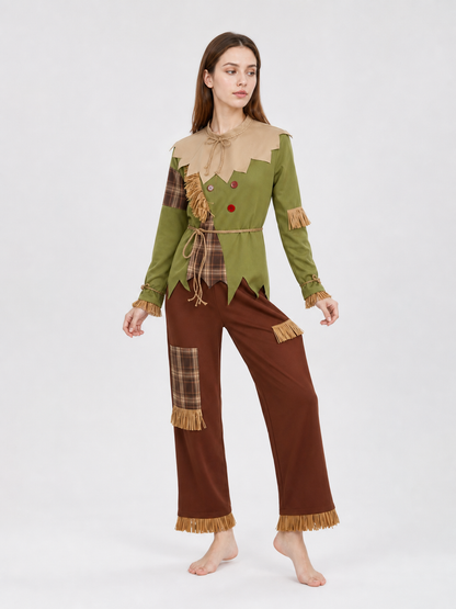 Scarecrow Costume with Hat and Scarf for Cosplay