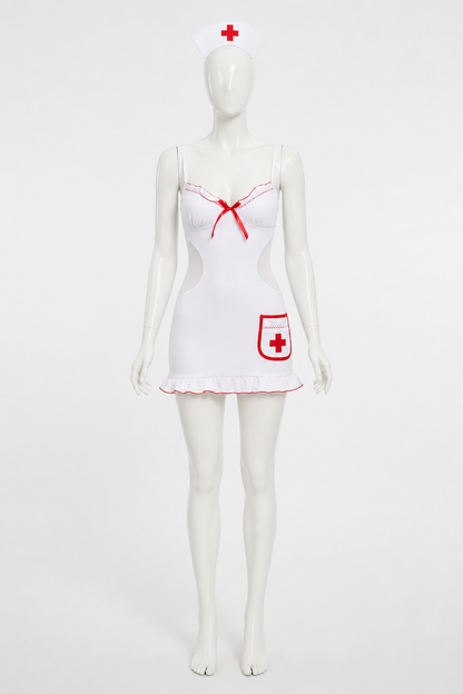 White Medical Costume with Red Trim Costumes detail 2