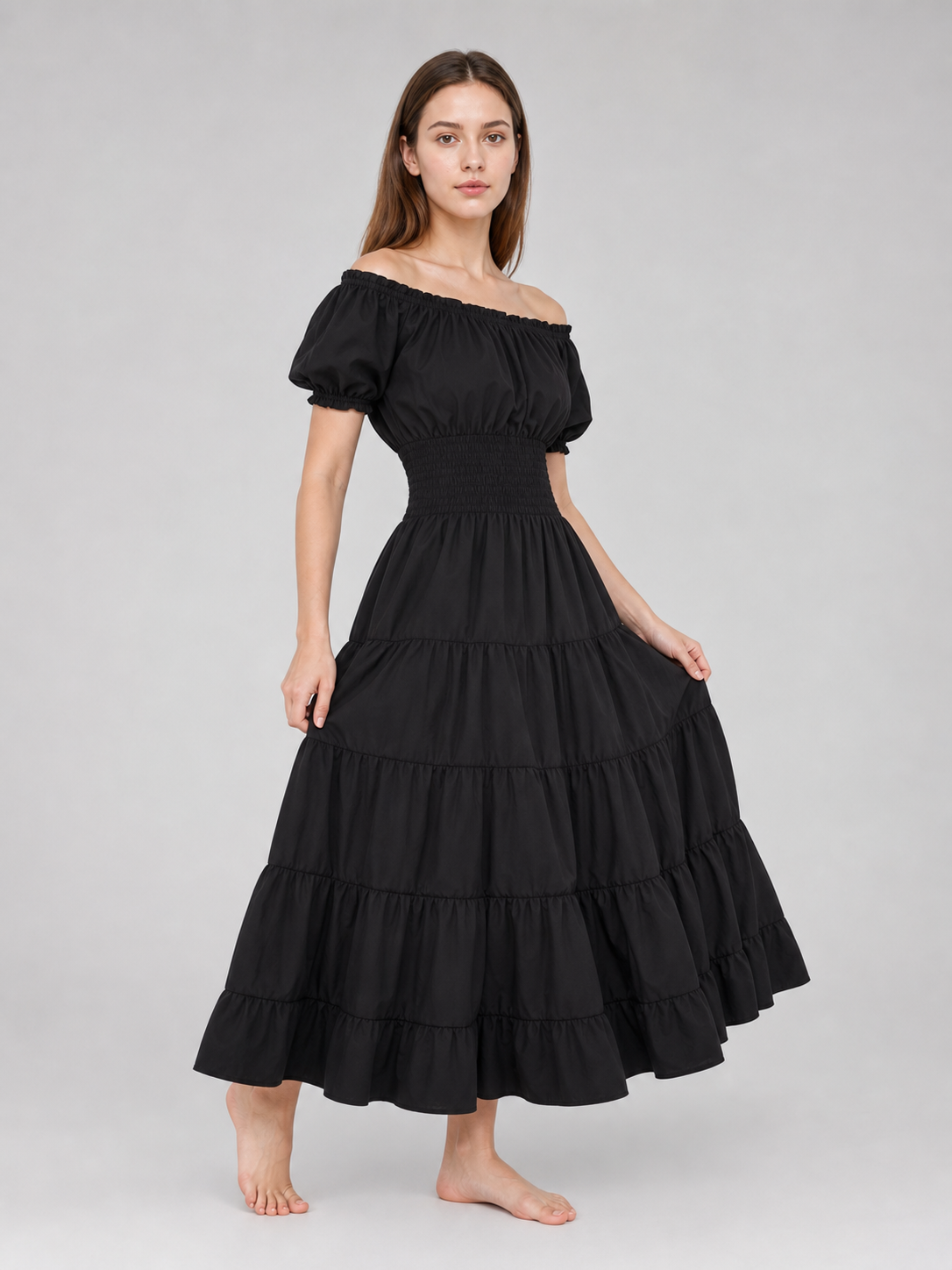 Renaissance-Style Off-the-Shoulder Dress