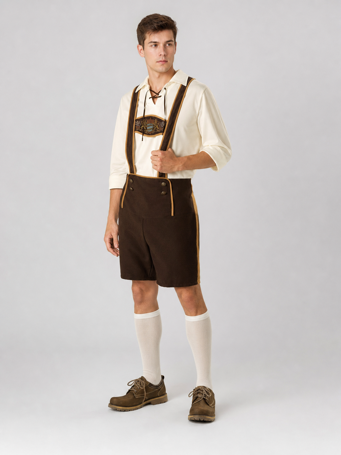 Bavarian Oktoberfest Costume with Shorts and Hat