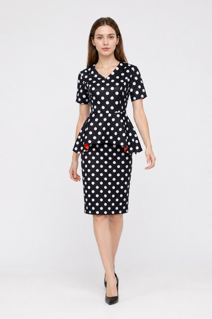 Cosplay Costume Set with Polka-Dot Top and Skirt Costumes detail 2