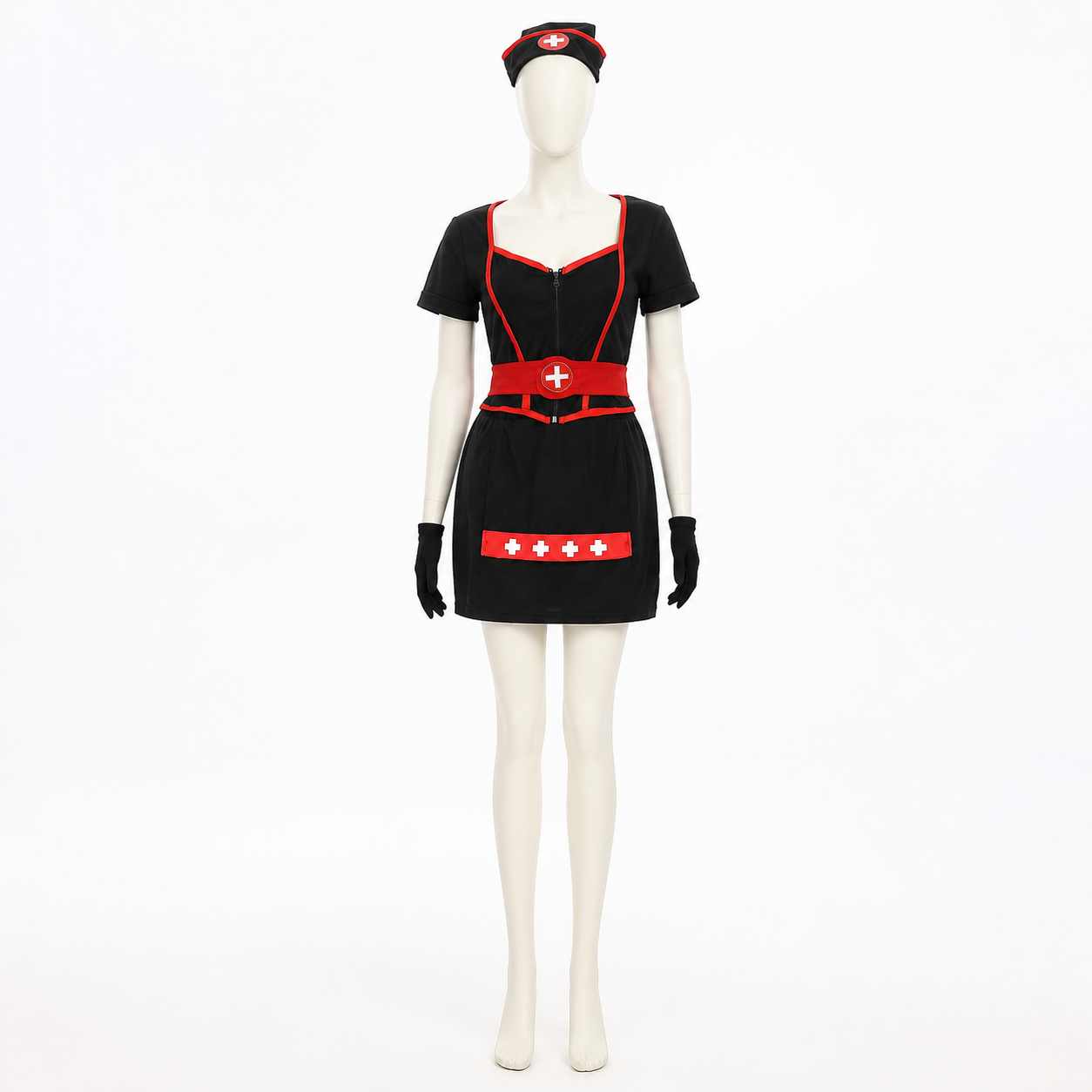 Medical Uniform-Style Costume with Red Belt Costumes detail