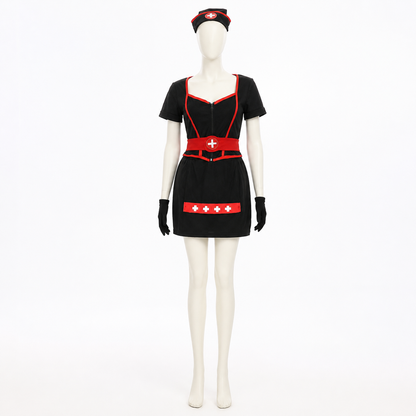 Medical Uniform-Style Costume with Red Belt Costumes detail