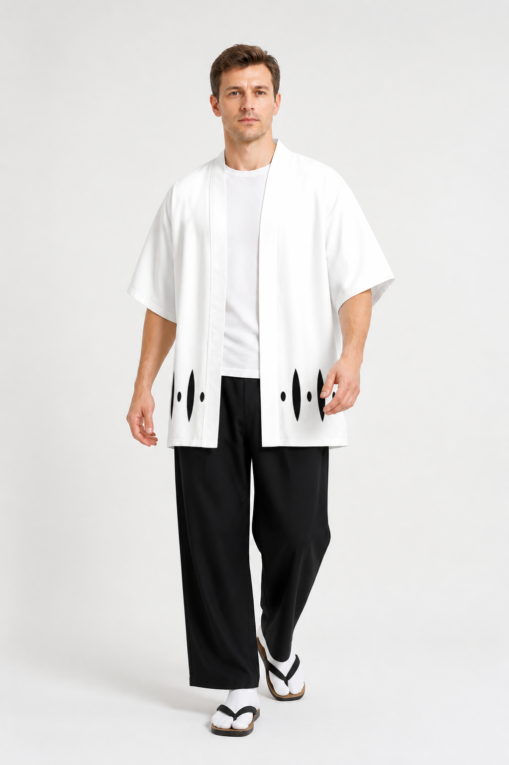 Bleach Anime Cosplay Cloak with Black Pattern Costume Capes detail 2