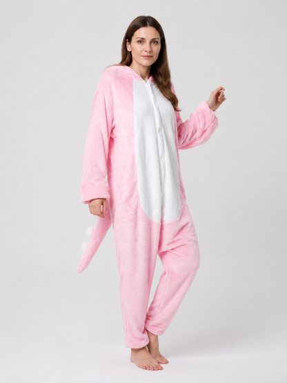 Flannel Hooded Animal Onesie Pajamas product detail 2