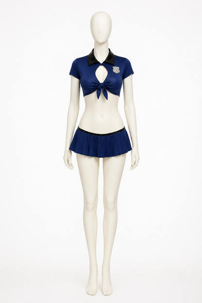 Police Costume with Cropped Top and Skirt Costumes detail 2