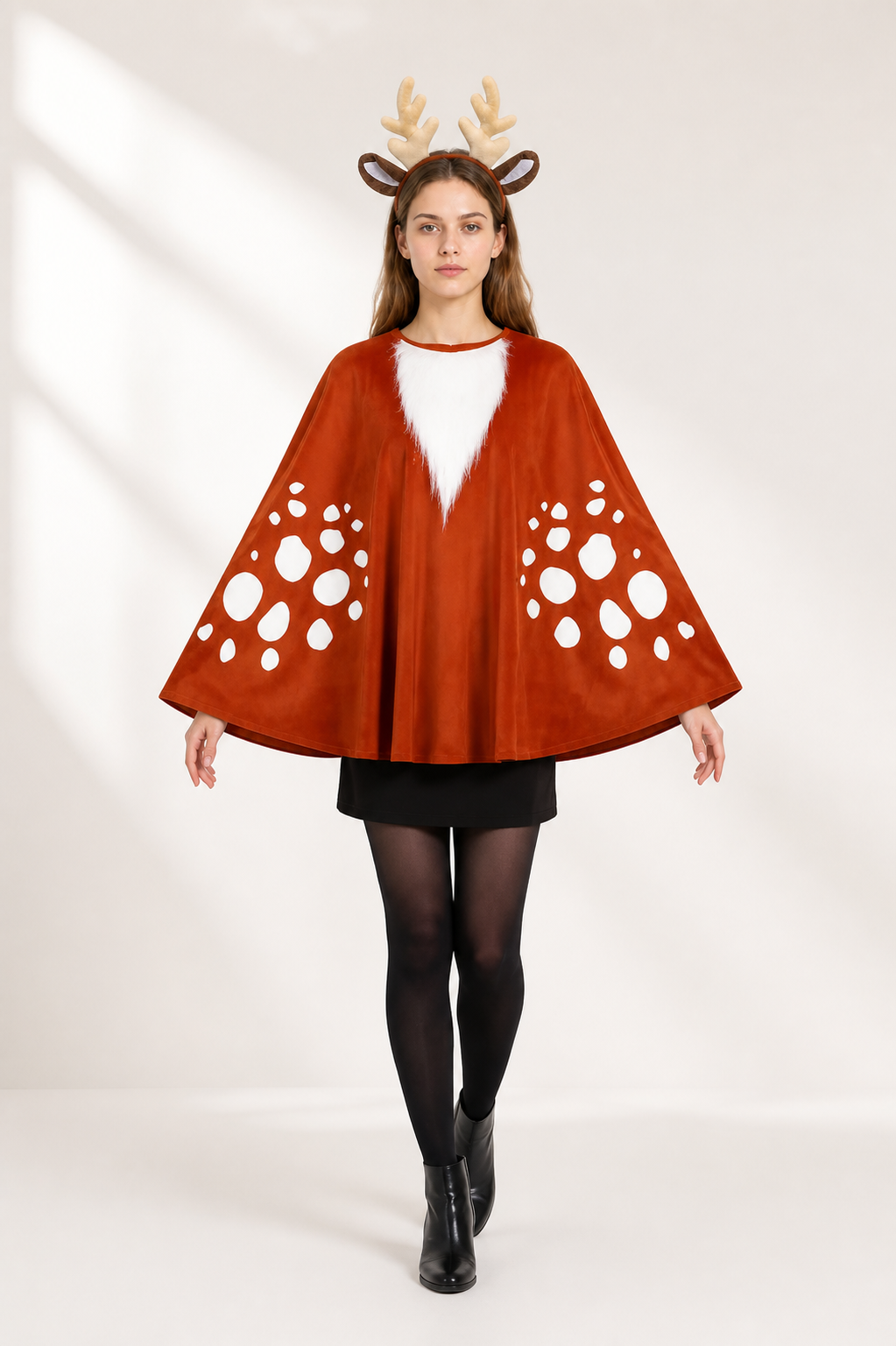 Deer Costume with Antlers and Cape for Festive Events Costume Capes detail