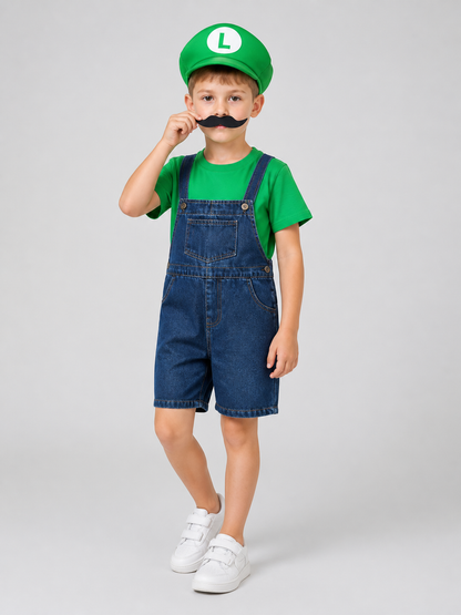 Mario Costume: T-Shirt, Shorts, and Cap Costume Headwear detail 2