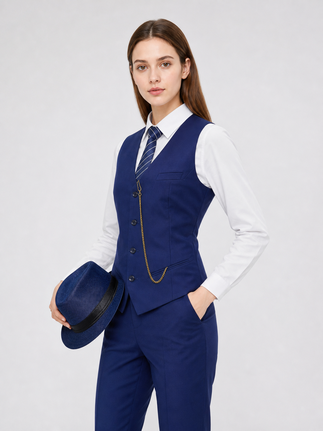 Vintage Gatsby-Style Costume with Vest and Hat