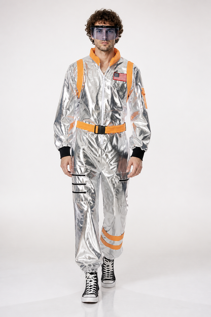 Silver Astronaut Costume with Orange Accents Costumes detail