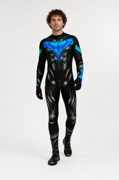 Nightwing Muscle-Print Jumpsuit for Cosplay Costumes detail