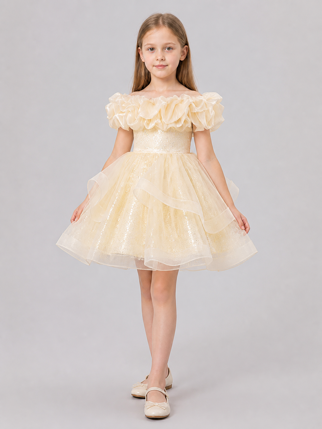 Festive Sequin Dress with a Full Skirt