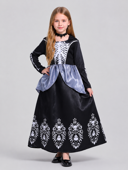 Children's Halloween Dress Costume with Hood and Skeleton Costume Dresses detail 2