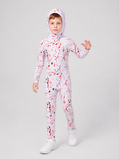 Demon Cosplay Costume with Hood, White and Red Costumes detail 2