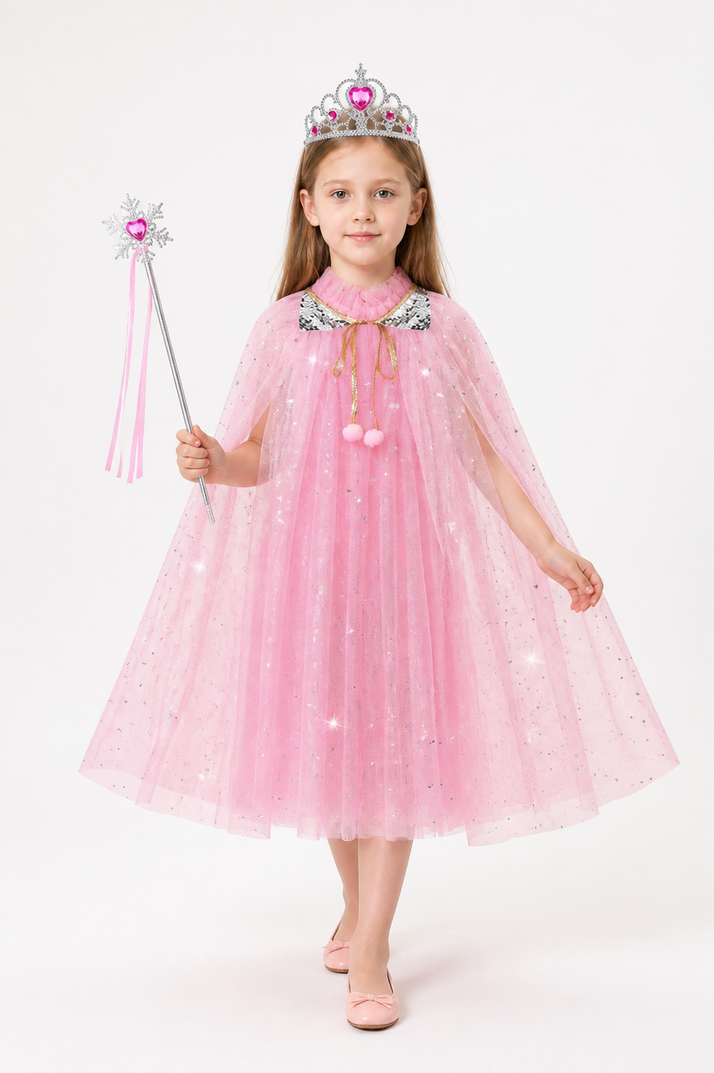 Children's Halloween Cape with Crown and Wand Costume Capes detail 2