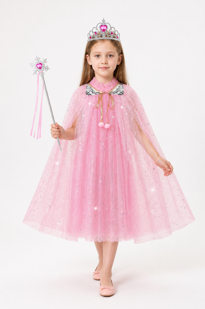 Children's Halloween Cape with Crown and Wand Costume Capes detail 2