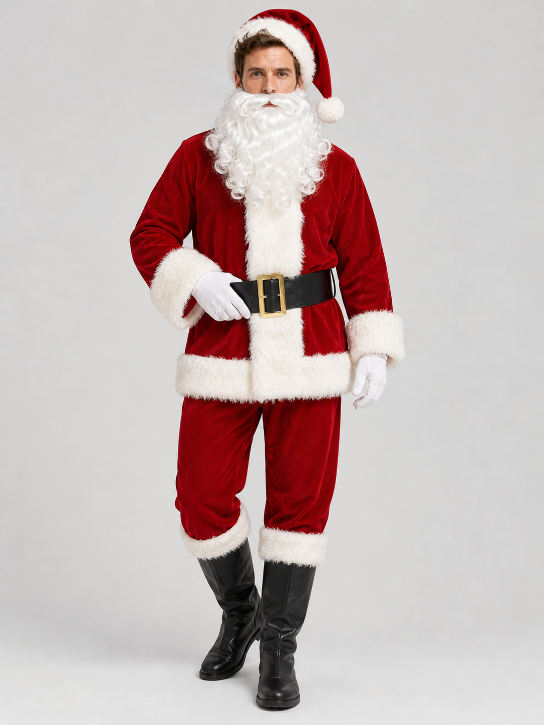 Red Santa Claus Costume, Cosplay Set Costumes detail 2